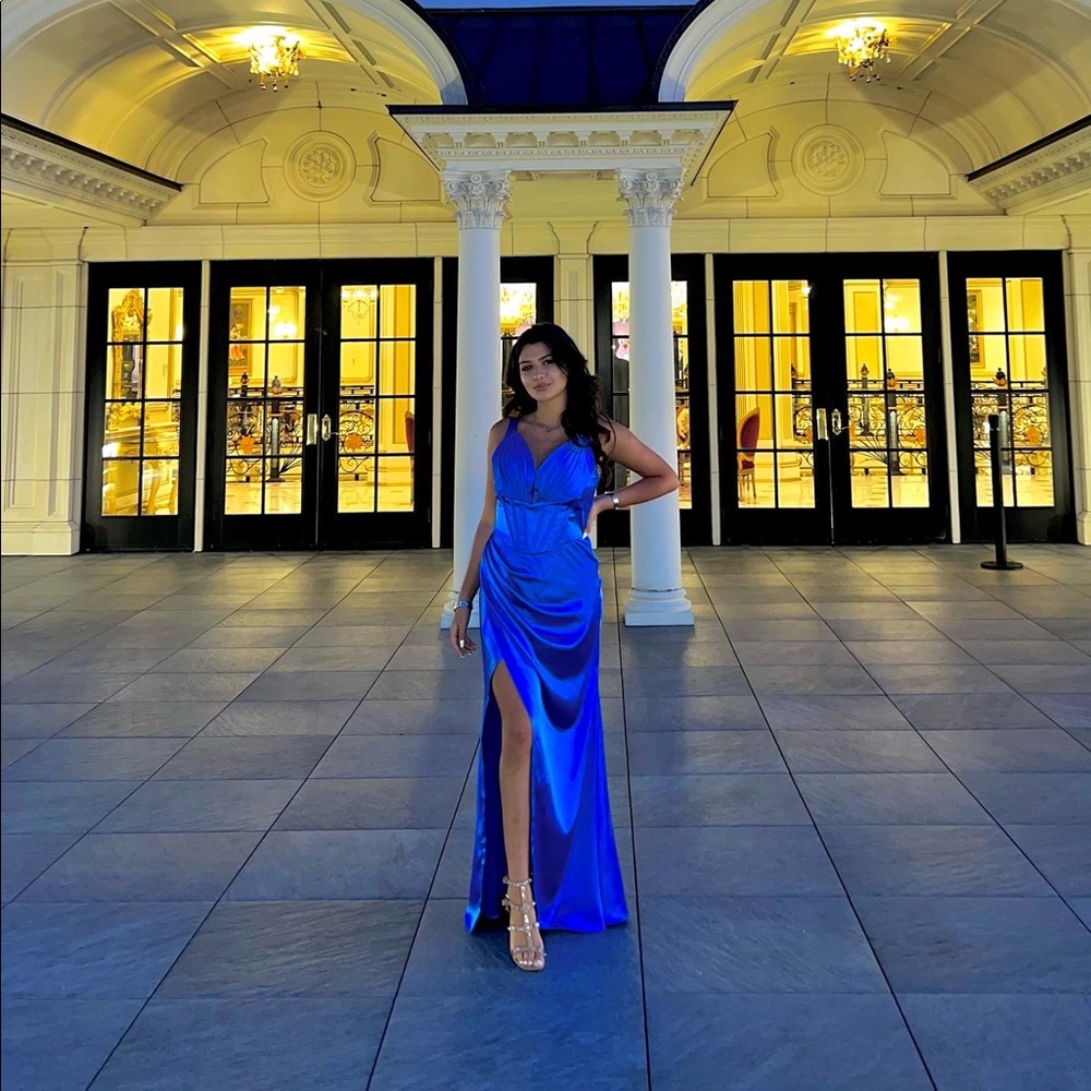 ROYAL BLUE CORSET DRESS WORN ONCE